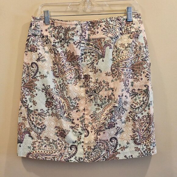 Women's Talbots Pastel Paisley Print Skirt Size 10 - Picture 2 of 5